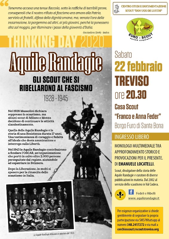 A Treviso “Le Aquile Randagie gli Scout che si ribellarono al fascismo”